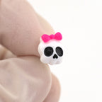 Hallowmas - Playful Skull & Bow Helix Tongue Studs - Hallowmas - Playful Skull & Bow Helix Tongue Studs - 0.8mm/20G / 12mm by CRUXJEWELRY