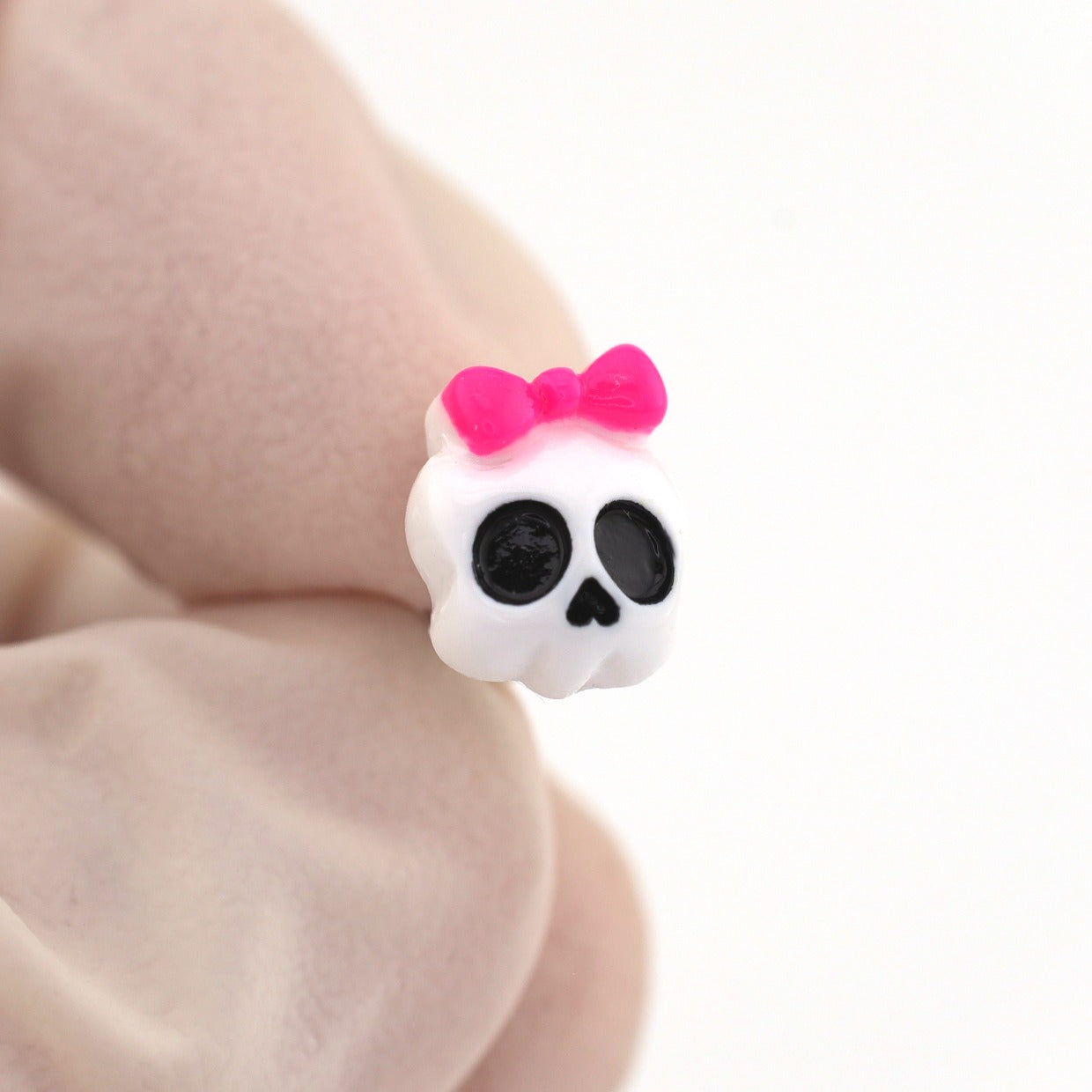 Hallowmas - Playful Skull & Bow Helix Tongue Studs - Hallowmas - Playful Skull & Bow Helix Tongue Studs - 0.8mm/20G / 12mm by CRUXJEWELRY