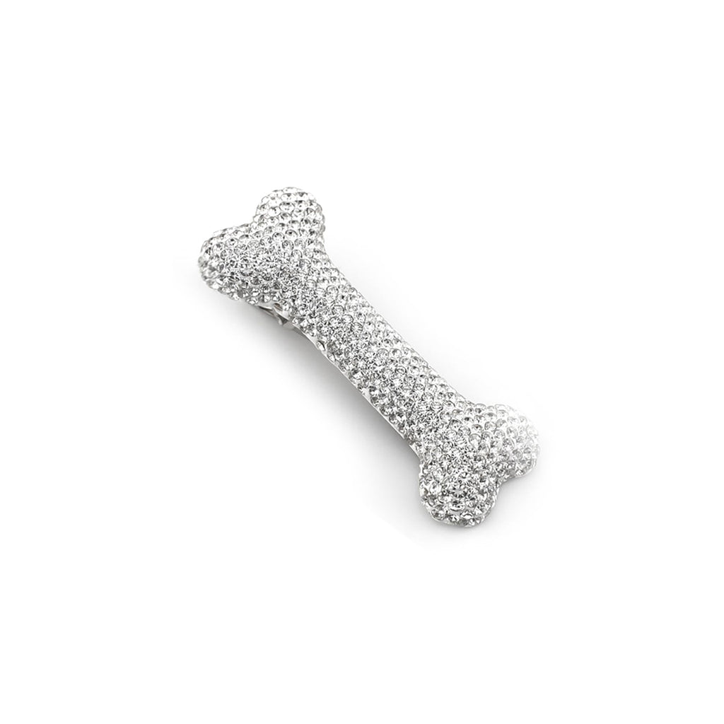 Oversize Full-Crystal Bone Hair Clip - Oversize Full-Crystal Bone Hair Clip - White by CRUXJEWELRY