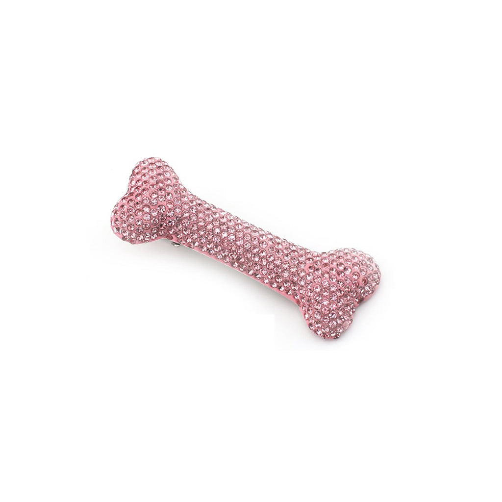 Oversize Full-Crystal Bone Hair Clip - Oversize Full-Crystal Bone Hair Clip - Pink by CRUXJEWELRY