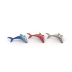 Engraved Whale Internally Threaded Titanium Ear Studs - Engraved Whale Internally Threaded Titanium Ear Studs - Pink / 6mm by CRUXJEWELRY