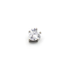 Prong-Set Heart CZ Internally Threaded Titanium Ear Studs - Prong-Set Heart CZ Internally Threaded Titanium Ear Studs - 6mm by CRUXJEWELRY