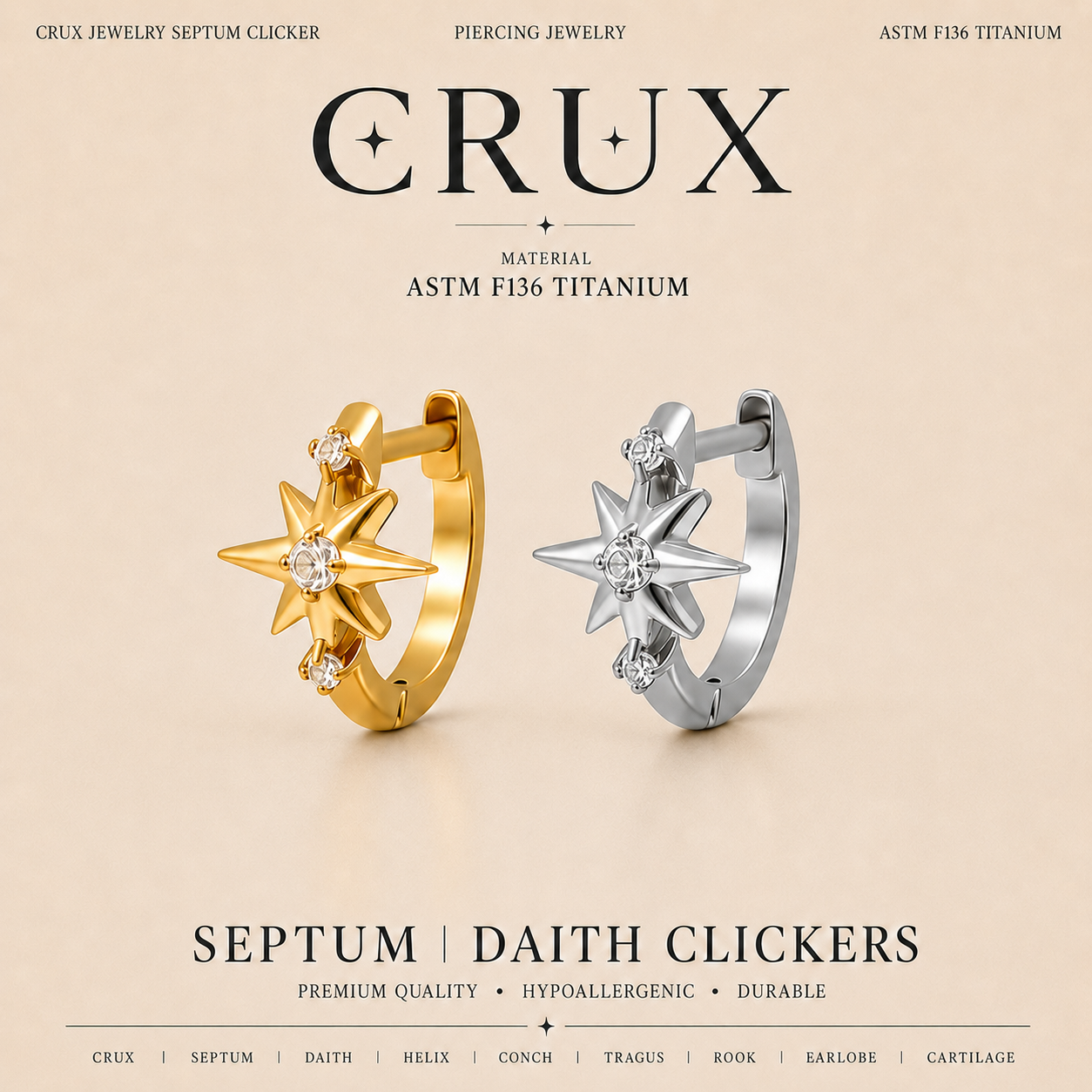 Titanium Starburst Septum Clicker