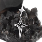Double Layer Openwork Four-Point Star Dangle Stainless Steel Ear Studs - Double Layer Openwork Four-Point Star Dangle Stainless Steel Ear Studs - Single by CRUXJEWELRY