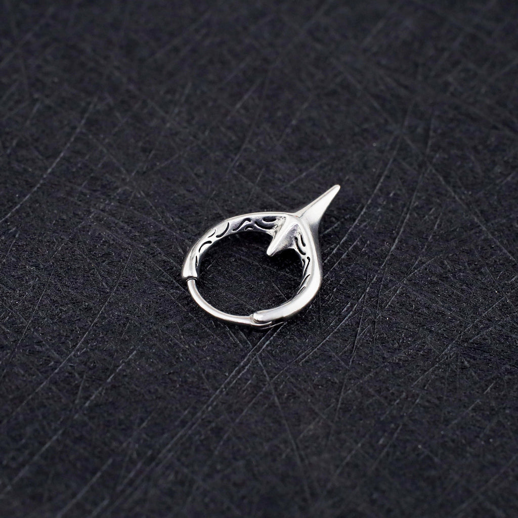 Engraved Punk Fangs Stainless Steel Earrings - Engraved Punk Fangs Stainless Steel Earrings - Single by CRUXJEWELRY
