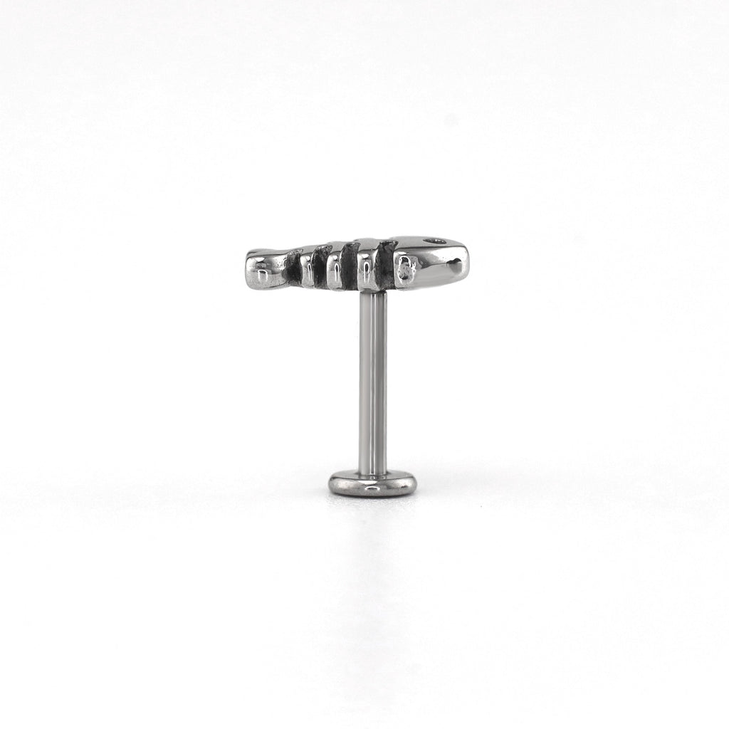 3D Fishbone Internally Threaded Titanium Ear Studs - product image 2