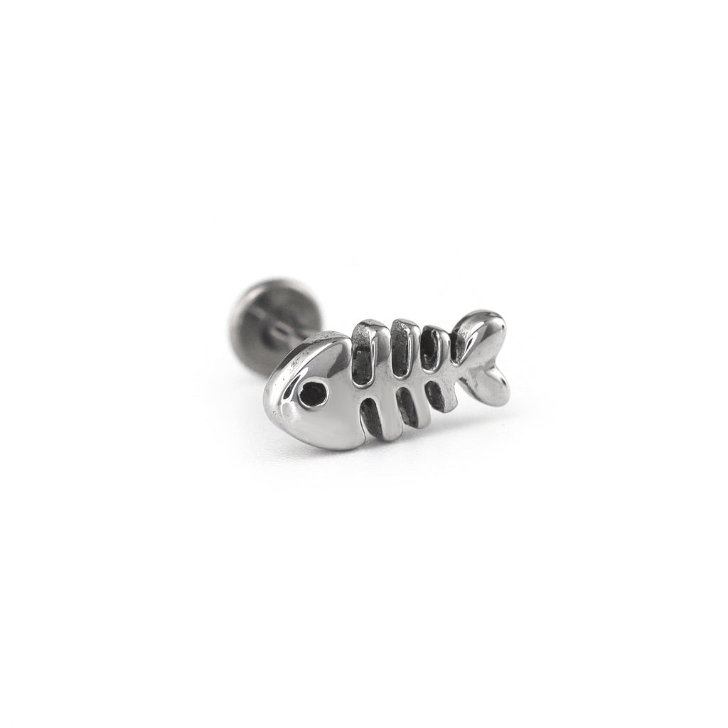 3D Fishbone Internally Threaded Titanium Ear Studs - product overview