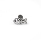 3D Fishbone Internally Threaded Titanium Ear Studs - product image 4
