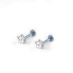 Crystal Star Internally Threaded Titanium Labret Stud - Crystal Star Internally Threaded Titanium Labret Stud - 6mm by CRUXJEWELRY