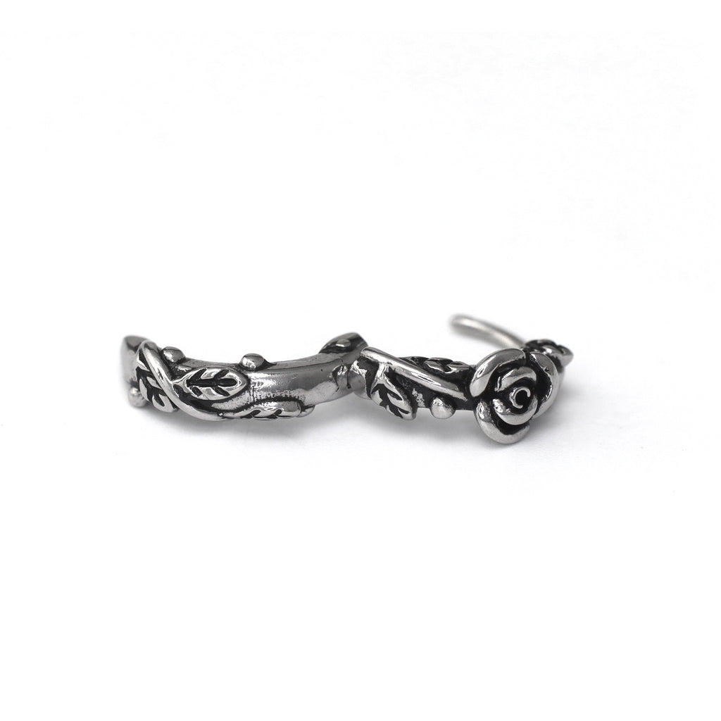 3D Rose Stainless Steel Earrings - 3D Rose Stainless Steel Earrings - Single by CRUXJEWELRY