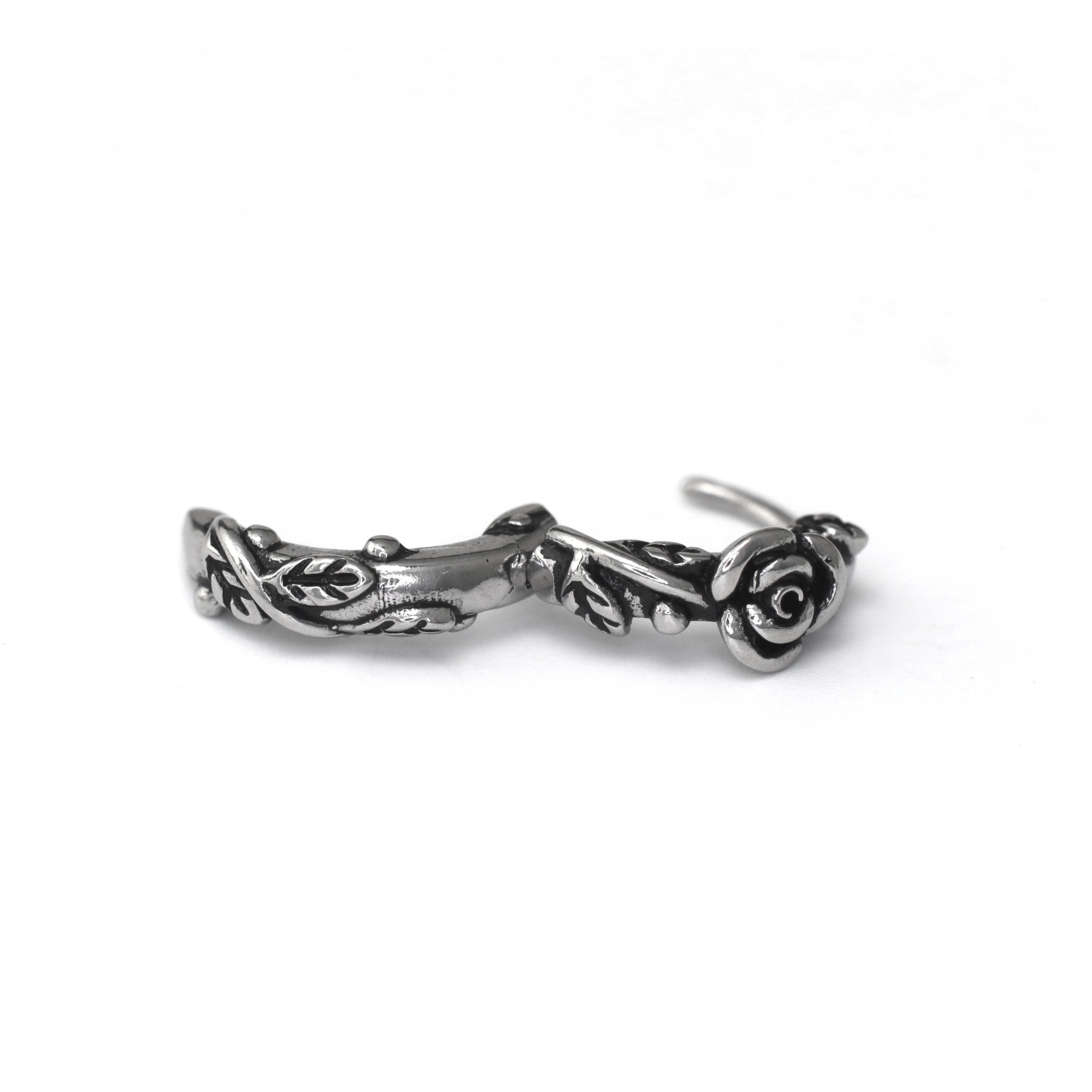3D Rose Stainless Steel Earrings - 3D Rose Stainless Steel Earrings - Single by CRUXJEWELRY