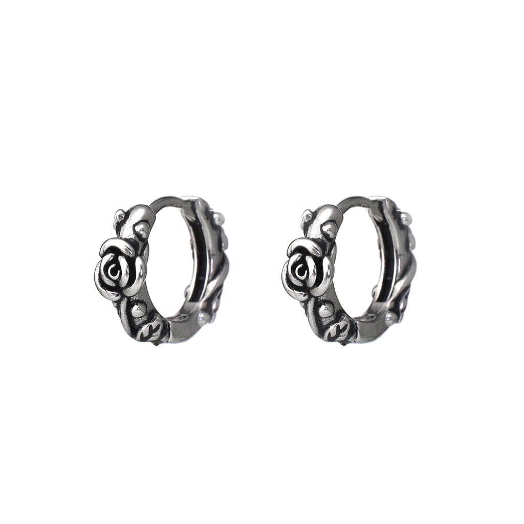 3D Rose Stainless Steel Earrings - 3D Rose Stainless Steel Earrings - Set by CRUXJEWELRY