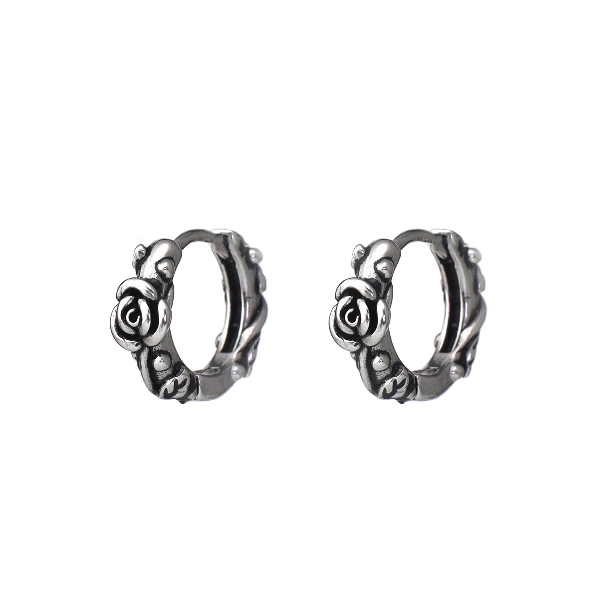 3D Rose Stainless Steel Earrings - 3D Rose Stainless Steel Earrings - Set by CRUXJEWELRY