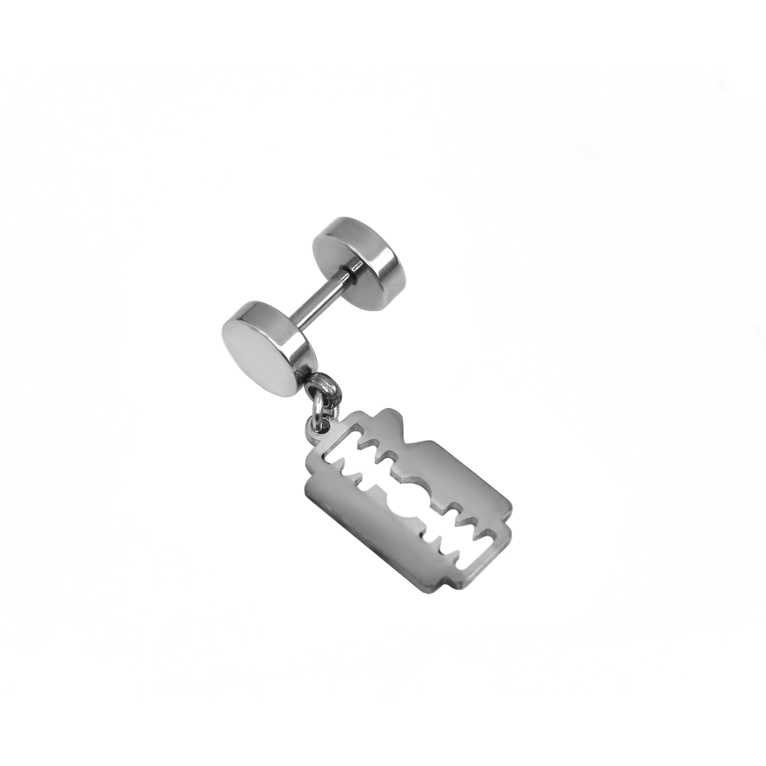 PAIR OF Blade Pendant Externally Threaded Stainless Steel Ear Studs - PAIR OF Blade Pendant Externally Threaded Stainless Steel Ear Studs - Default Title by CRUXJEWELRY