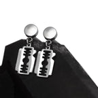PAIR OF Blade Pendant Externally Threaded Stainless Steel Ear Studs - PAIR OF Blade Pendant Externally Threaded Stainless Steel Ear Studs - Default Title by CRUXJEWELRY