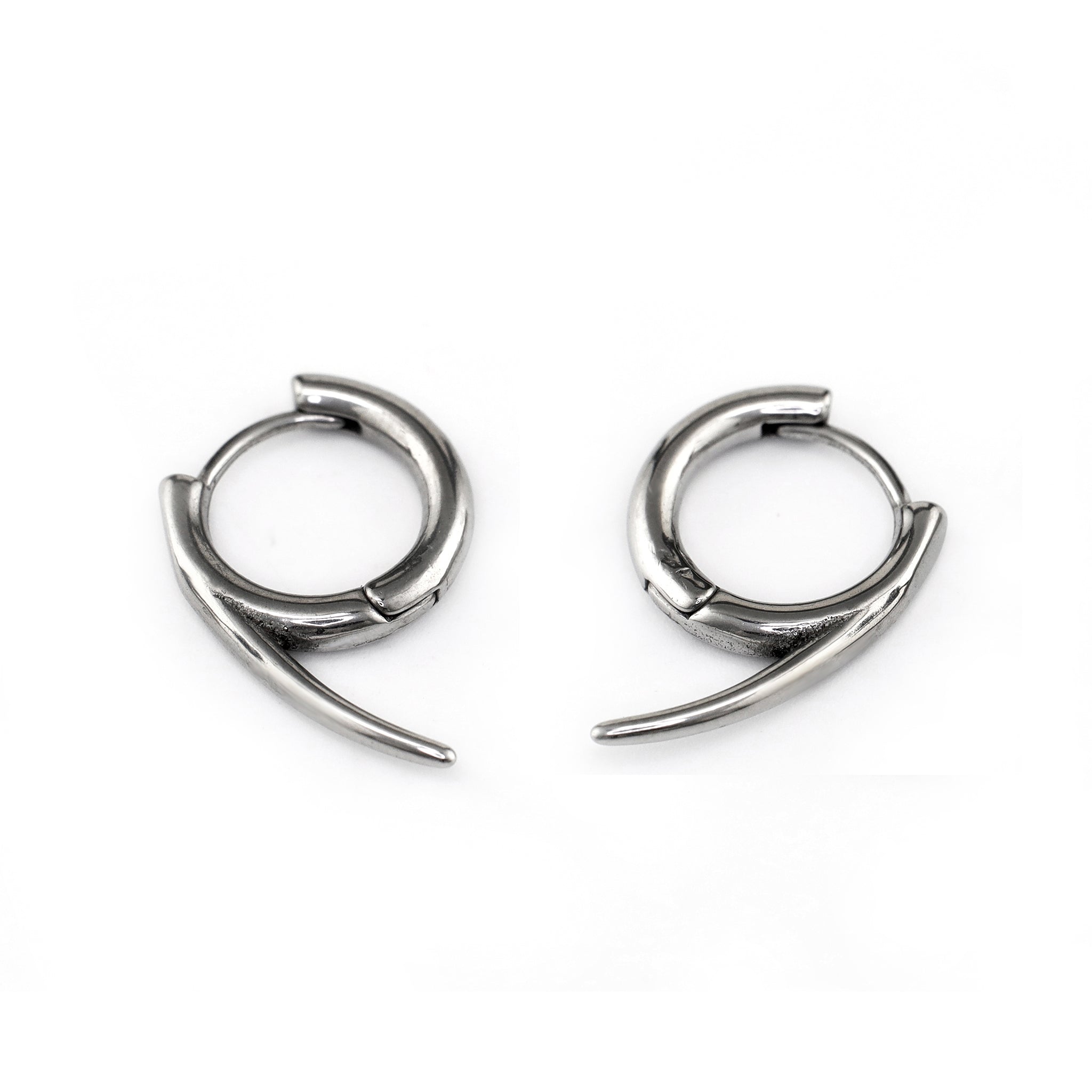PAIR OF Silver Fangs Stainless Steel Earrings - PAIR OF Silver Fangs Stainless Steel Earrings - Default Title by CRUXJEWELRY