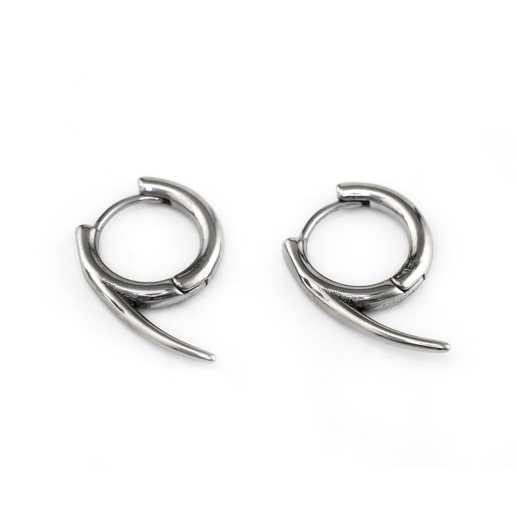PAIR OF Silver Fangs Stainless Steel Earrings - PAIR OF Silver Fangs Stainless Steel Earrings - Default Title by CRUXJEWELRY
