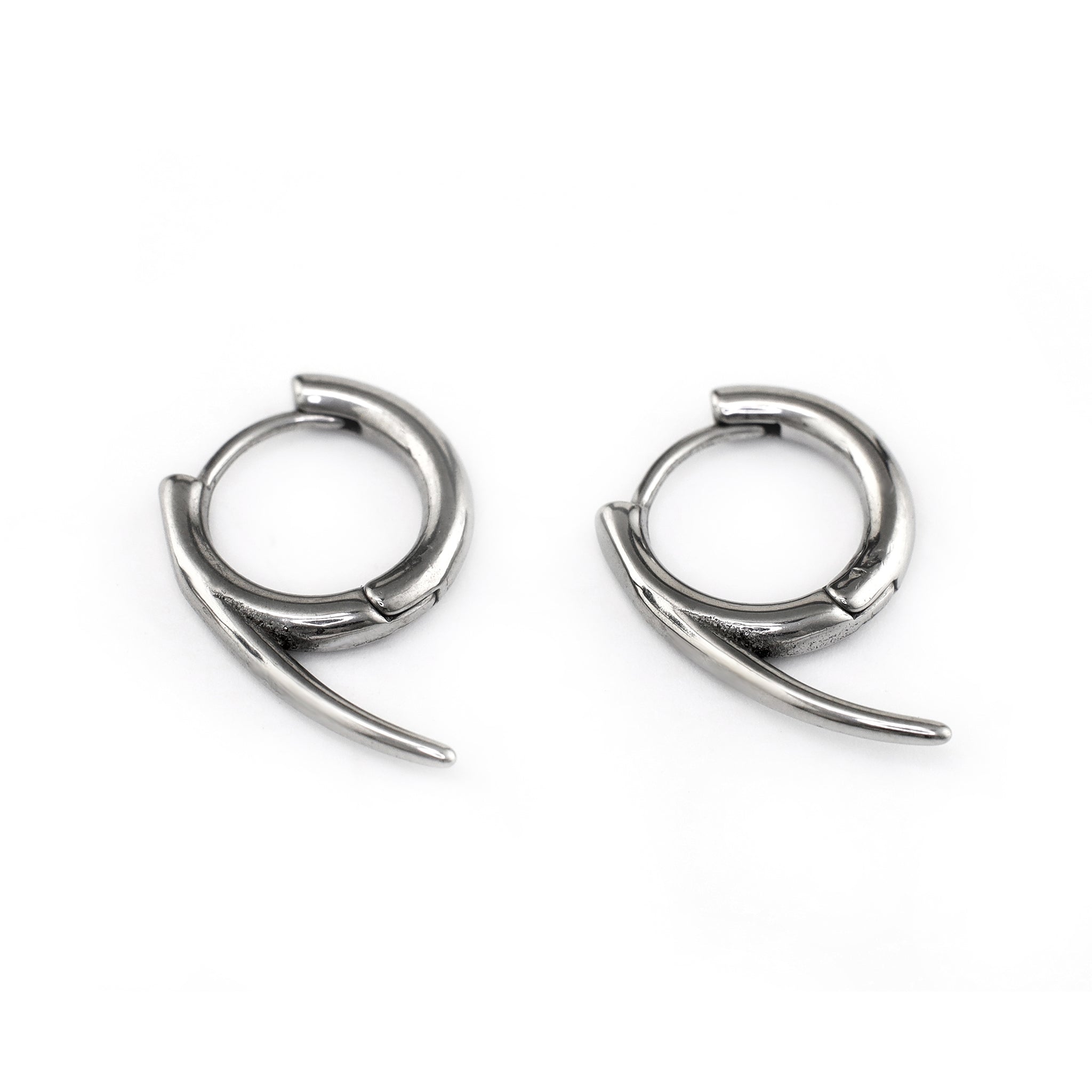 PAIR OF Silver Fangs Stainless Steel Earrings - PAIR OF Silver Fangs Stainless Steel Earrings - Default Title by CRUXJEWELRY