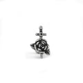 3D Dagger & Rose Stainless Steel Ear Studs - 3D Dagger & Rose Stainless Steel Ear Studs - Single by CRUXJEWELRY