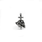 3D Dagger & Rose Stainless Steel Ear Studs - 3D Dagger & Rose Stainless Steel Ear Studs - Single by CRUXJEWELRY