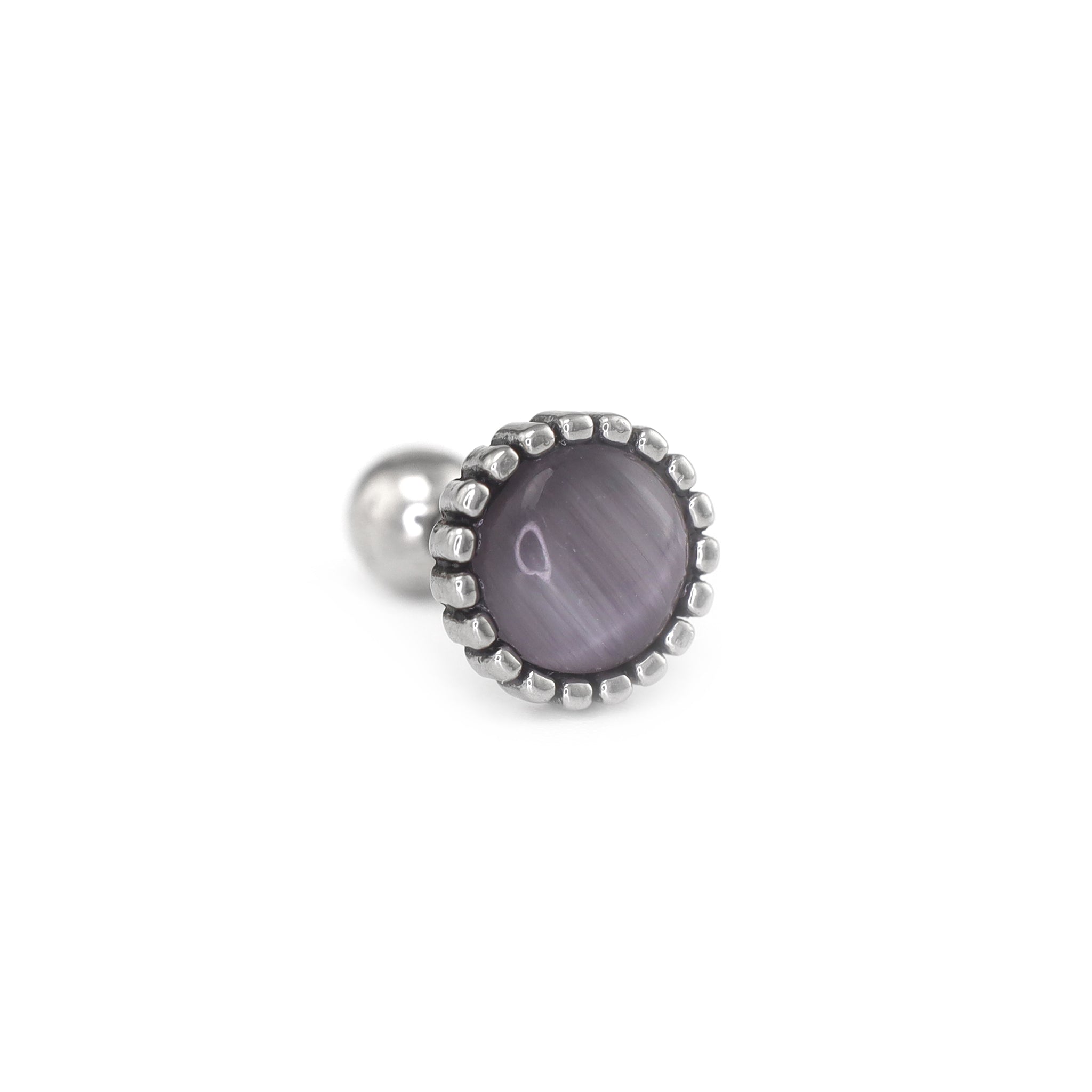 Gray & Blue CZ Externally Threaded Stainless Steel Ear Studs - Gray & Blue CZ Externally Threaded Stainless Steel Ear Studs - Grey by CRUXJEWELRY