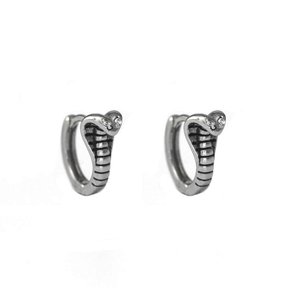 White CZ Eyed Serpent 3D Stainless Steel Stainless Steel - White CZ Eyed Serpent 3D Stainless Steel Stainless Steel - Set by CRUXJEWELRY