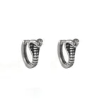 White CZ Eyed Serpent 3D Stainless Steel Stainless Steel - White CZ Eyed Serpent 3D Stainless Steel Stainless Steel - Set by CRUXJEWELRY