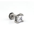 PAIR OF Minimalist Square CZ Stainless Steel Ear Studs - PAIR OF Minimalist Square CZ Stainless Steel Ear Studs - Default Title by CRUXJEWELRY