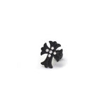 PAIR OF 16G CZ Chrome Hearts Style Cross Stainless Steel Ear Studs - PAIR OF 16G CZ Chrome Hearts Style Cross Stainless Steel Ear Studs - Pair of White by CRUXJEWELRY
