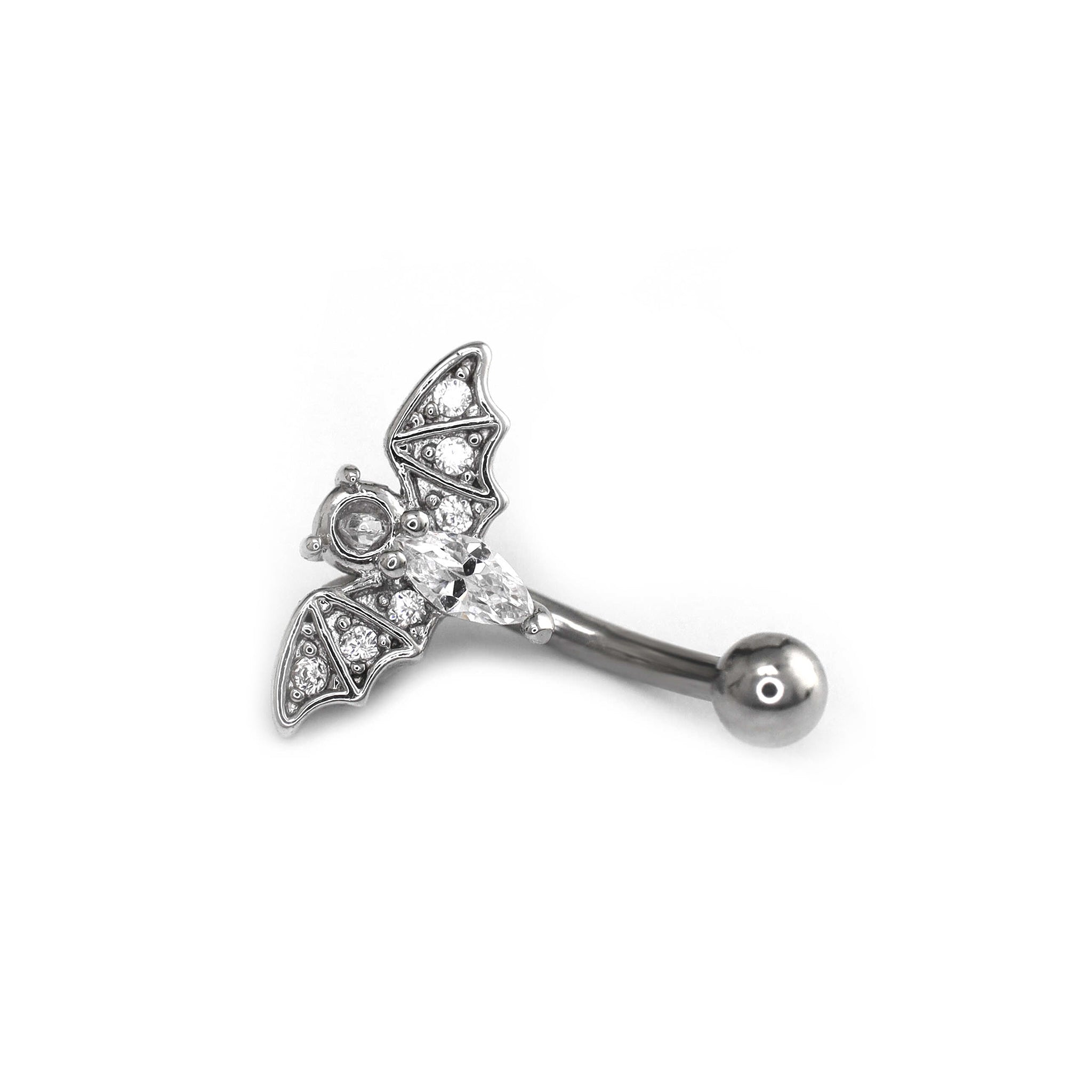 Bat CZ Externally Threaded Stainless Steel EyeBrow Studs - Bat CZ Externally Threaded Stainless Steel EyeBrow Studs - Default Title by CRUXJEWELRY