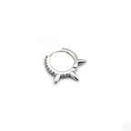 Side-Set CZ Spike Stainless Steel Earrings - Side-Set CZ Spike Stainless Steel Earrings - Single by CRUXJEWELRY