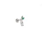 Eastern Aesthetics - Bamboo CZ Externally Threaded. Ear Studs - Eastern Aesthetics - Bamboo CZ Externally Threaded. Ear Studs - White by CRUXJEWELRY