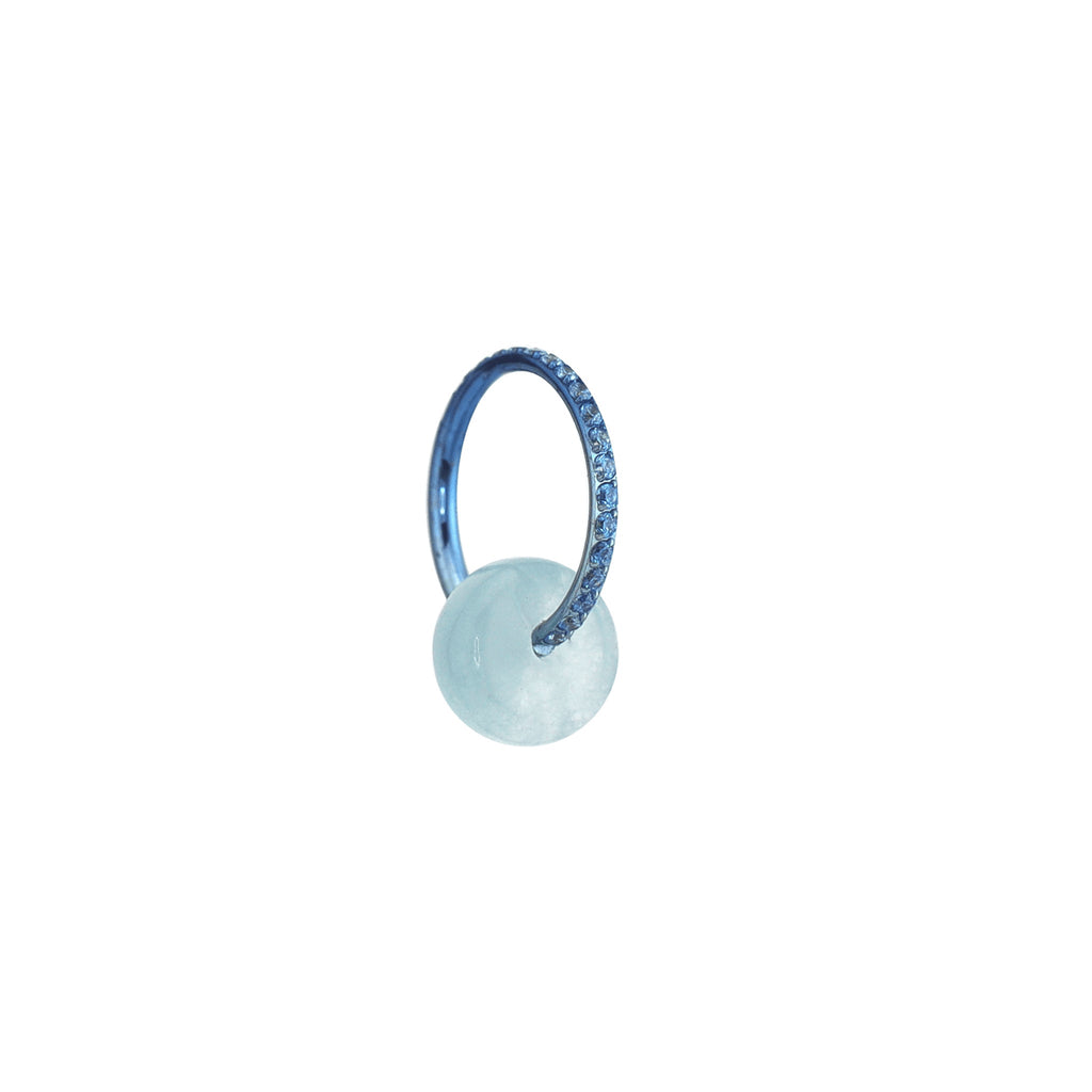 Eastern Aesthetics - Sky Blue Dangle Jade Titanium Earrings - Eastern Aesthetics - Sky Blue Dangle Jade Titanium Earrings - Blue / 8mm by CRUXJEWELRY