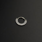 Half Circle Double-Layer CZ Titanium Segment Ring - Half Circle Double-Layer CZ Titanium Segment Ring - 8mm by CRUXJEWELRY