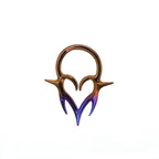 Colorful Heart-shaped Flame Segment Hoop - Colorful Heart-shaped Flame Segment Hoop - Purple-Brown Gradient / 8 mm by CRUXJEWELRY