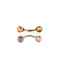 Round CZ Ball Internally Threaded Titanium Brow Studs - Round CZ Ball Internally Threaded Titanium Brow Studs - Champagne / 6mm by CRUXJEWELRY