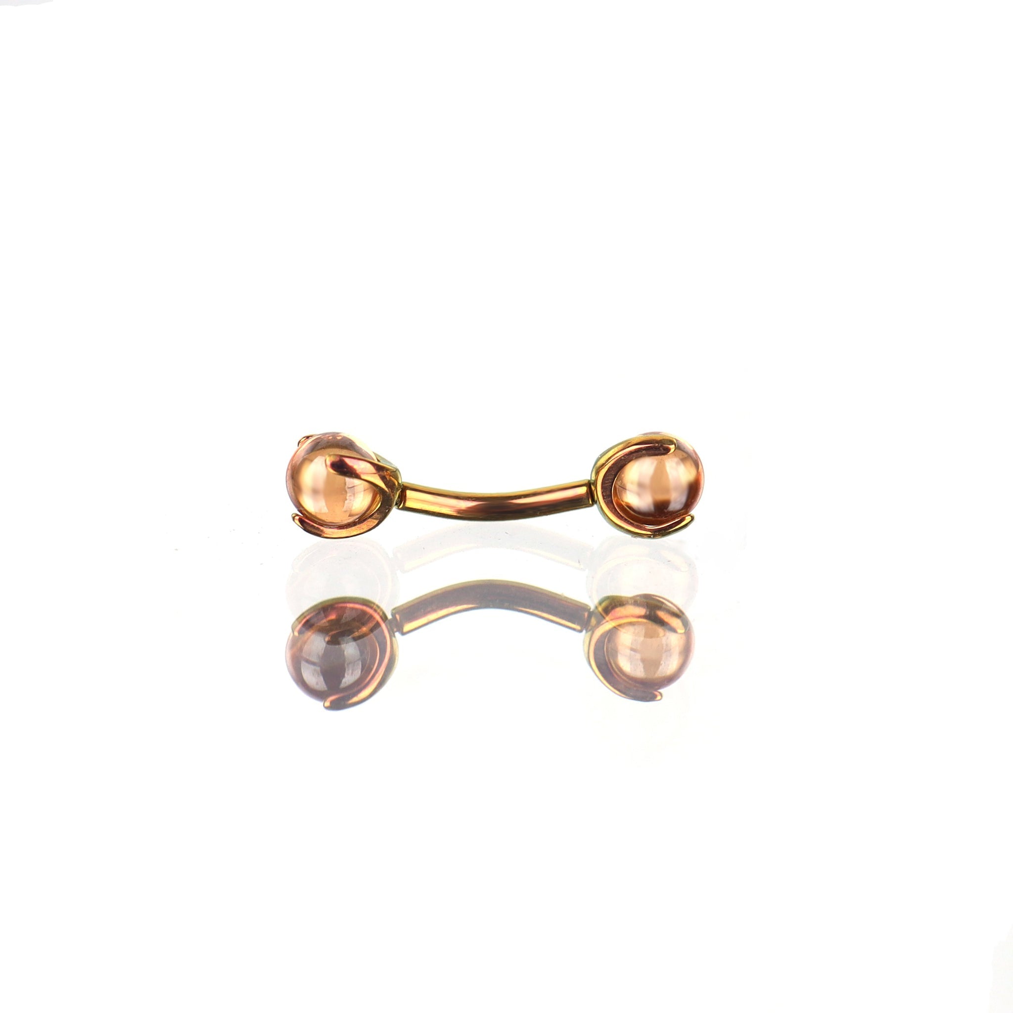 Round CZ Ball Internally Threaded Titanium Brow Studs - Round CZ Ball Internally Threaded Titanium Brow Studs - Champagne / 6mm by CRUXJEWELRY
