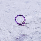 Iridescent Six-Flower Septum Clicker - Iridescent Six-Flower Septum Clicker - Purple by CRUXJEWELRY