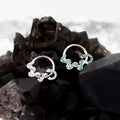 Twisting Serpent CZ Titanium Segment Hoop - product overview