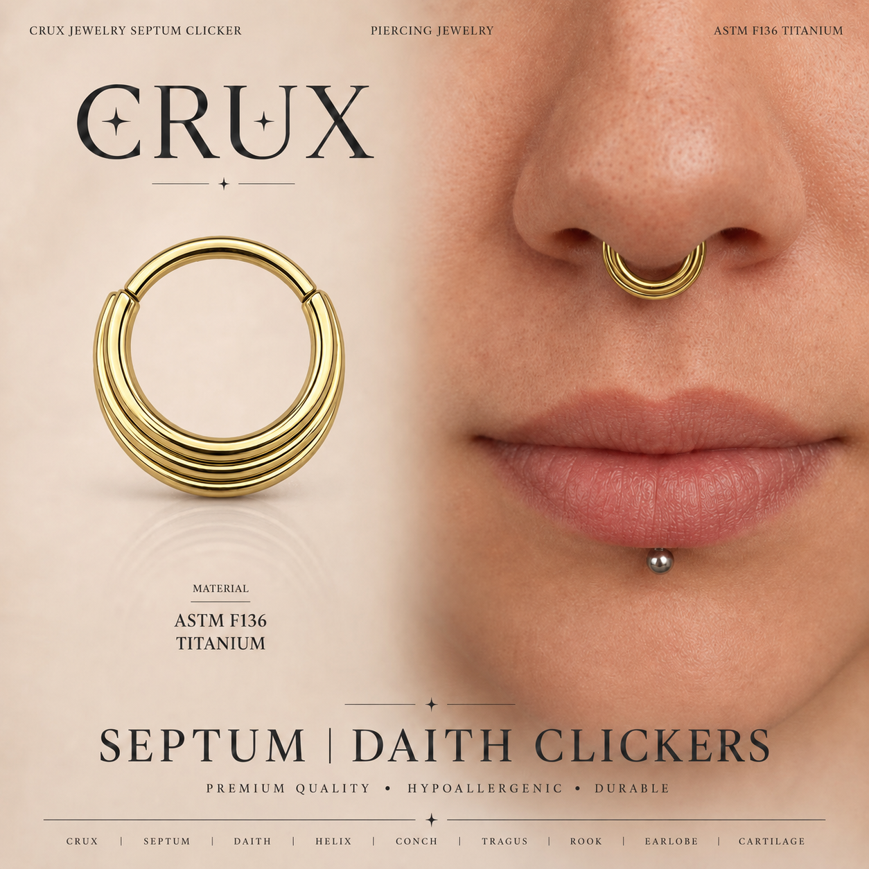Titanium Bow Septum Clicker