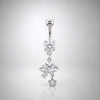 Saturn CZ Pendant Belly Ring