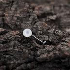 White butterfly shell pearl Internally Threaded Titanium Ear Studs - White butterfly shell pearl Internally Threaded Titanium Ear Studs - 6mm by CRUXJEWELRY