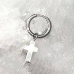 CRUX - MOP Cross Pendant stainless steel Earrings - CRUX - MOP Cross Pendant stainless steel Earrings - Single by CRUXJEWELRY