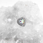 Micro-Pave Heart CZ Internally Threaded Titanium Studs - Micro-Pave Heart CZ Internally Threaded Titanium Studs - AB Coating / 6mm by CRUXJEWELRY
