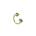 Round CZ spike Titanium Horseshoe Ring - Round CZ spike Titanium Horseshoe Ring - Yellow / 8mm by CRUXJEWELRY