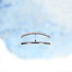 Curved CZ Titanium Tragus Studs - Curved CZ Titanium Tragus Studs - Sliver / 6mm by CRUXJEWELRY
