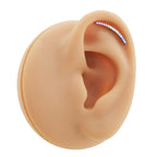 Curved CZ Titanium Tragus Studs - Curved CZ Titanium Tragus Studs - Sliver / 6mm by CRUXJEWELRY