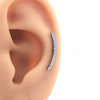 Curved CZ Titanium Tragus Studs - Curved CZ Titanium Tragus Studs - Sliver / 6mm by CRUXJEWELRY