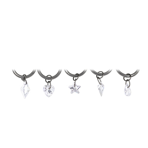 Basic Rainbow CZ Pendant Titanium Segment Hoop - Radiant White