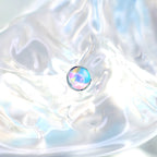 Wave Bezel-Set Opal Titanium Lip Ring - Wave Bezel-Set Opal Titanium Lip Ring - Red / 6mm by CRUXJEWELRY